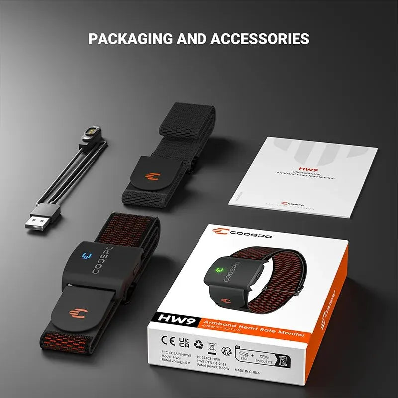 COOSPO HW9 Heart Rate Monitor Armband | Bluetooth 5.0 & ANT+