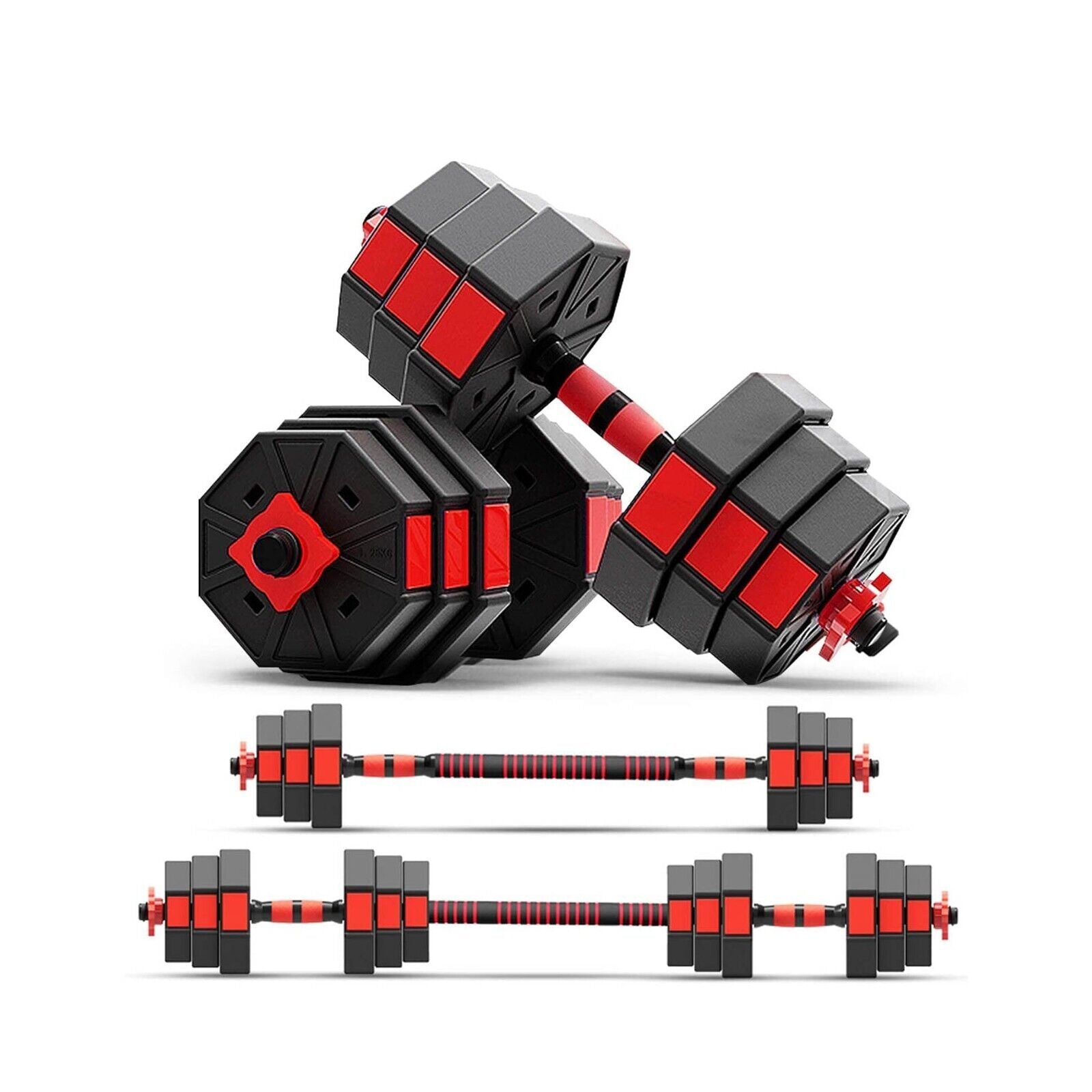 Exersci Adjustable Dumbbell Hex Premium Set 20Kg - 40Kg Kettlebell Option
