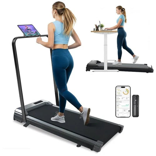 Treadmill Electric Walking Pad Foldable Running Smart Machine + Holder & Incline