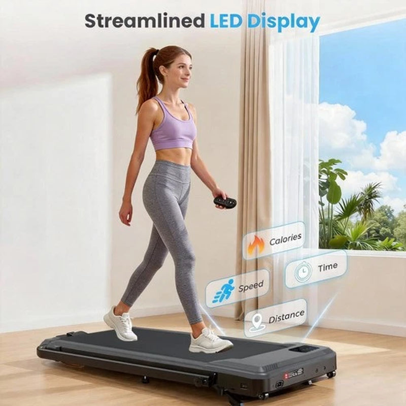 Treadmill Electric Walking Pad Foldable Running Smart Machine + Holder & Incline