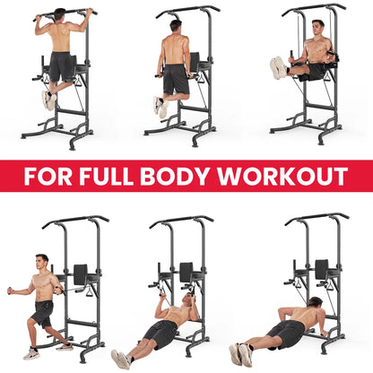 Adjustable Power Tower Pull-Up & Dip Station for Home Training