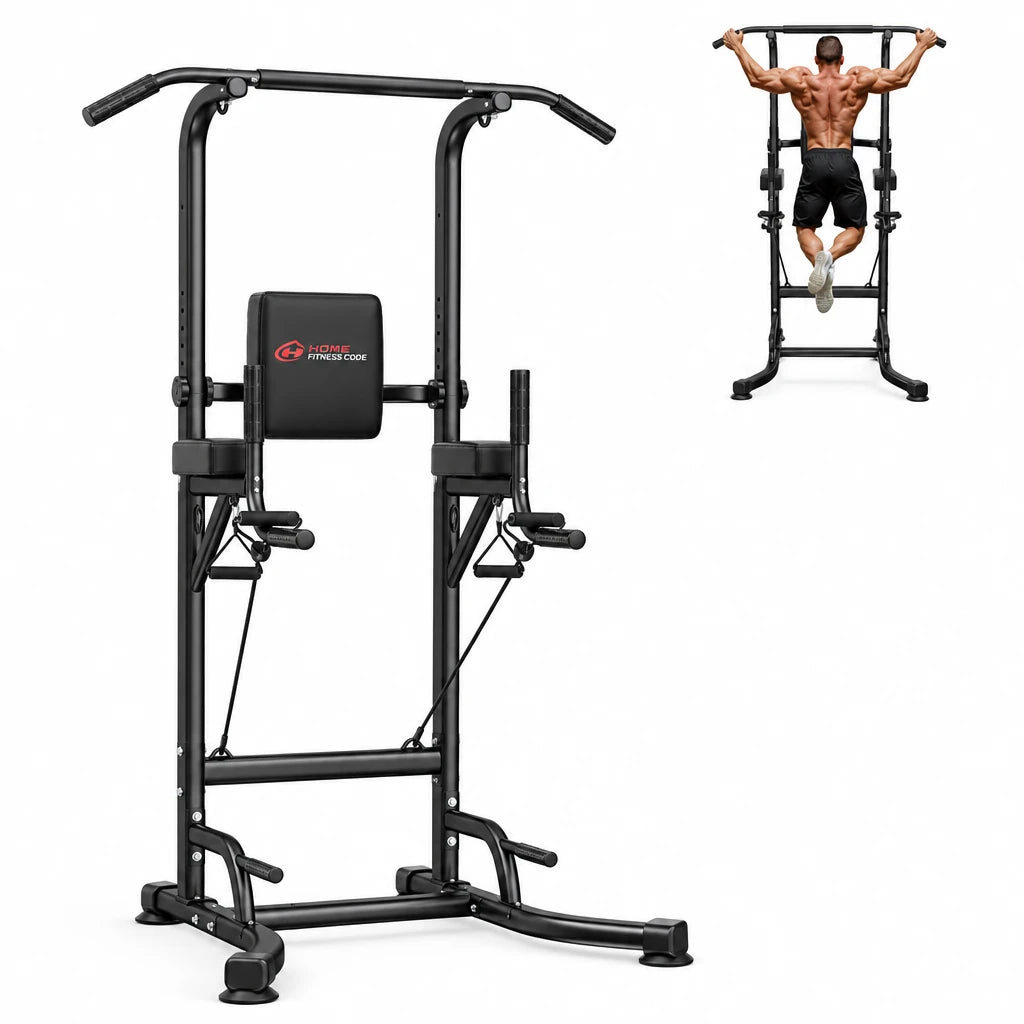 Adjustable Power Tower Pull-Up & Dip Station for Home Training