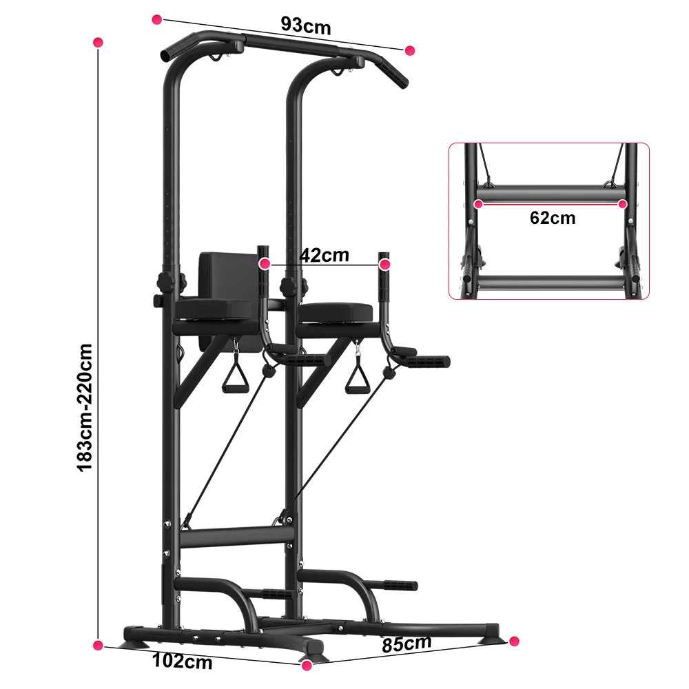 Adjustable Power Tower Pull-Up & Dip Station for Home Training