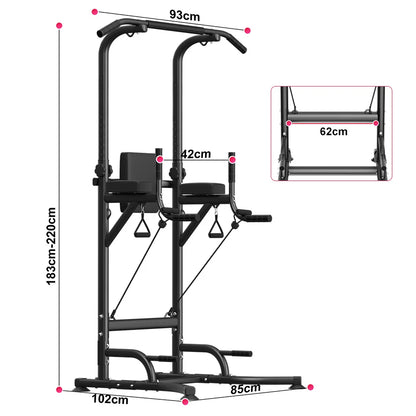 Adjustable Power Tower Pull-Up & Dip Station for Home Training