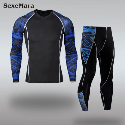 New Men's Thermal Underwear Sets Compression Sport Suit Sweat Quick Drying Thermo Underwear Men Clothing Long Johns Sets