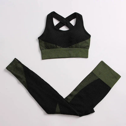 Women's 3-Piece Gym & Yoga Set – High-Waisted Leggings, Sports Bra & Zip Top