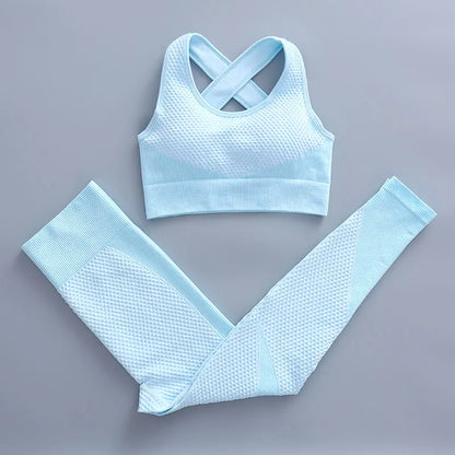 Women's 3-Piece Gym & Yoga Set – High-Waisted Leggings, Sports Bra & Zip Top