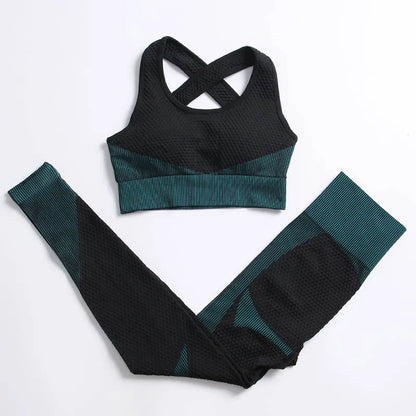 Women's 3-Piece Gym & Yoga Set – High-Waisted Leggings, Sports Bra & Zip Top