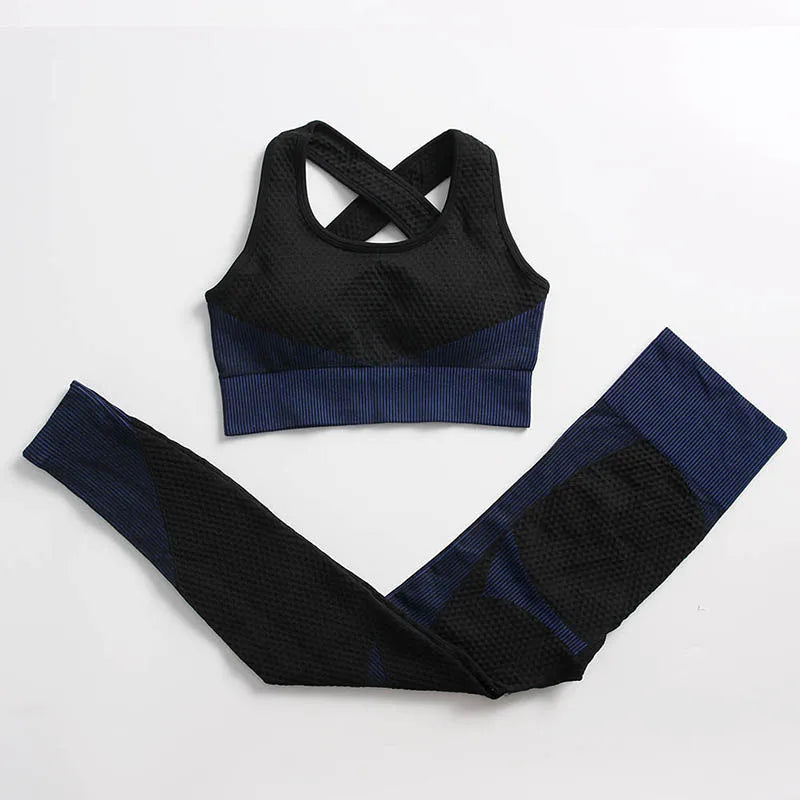 Women's 3-Piece Gym & Yoga Set – High-Waisted Leggings, Sports Bra & Zip Top