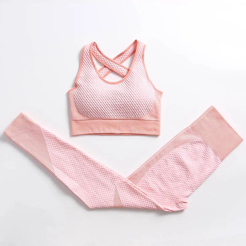 Women's 3-Piece Gym & Yoga Set – High-Waisted Leggings, Sports Bra & Zip Top