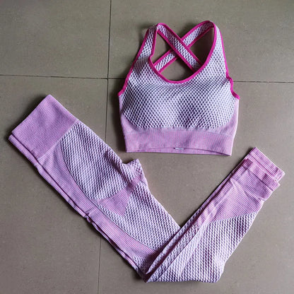 Women's 3-Piece Gym & Yoga Set – High-Waisted Leggings, Sports Bra & Zip Top