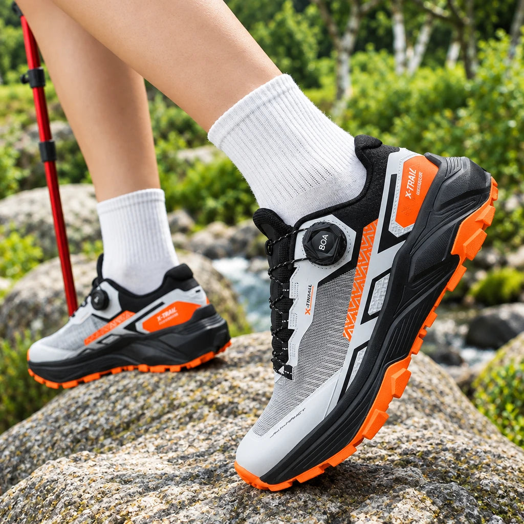 Men’s Outdoor Trail Sneakers – Adjustable Dial, Breathable Hiking & Casual Shoes