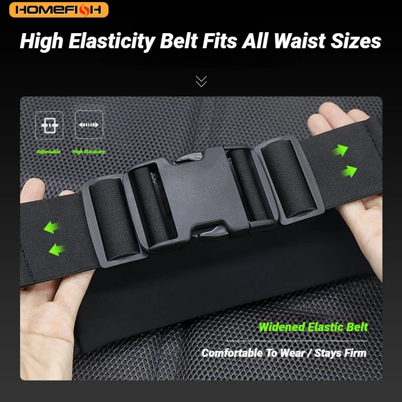 HOMEFISH Man/Woman Marathon Trail Running Waist Pack For Phone Water Bottle Sports Fanny Pack Fitness Dual Pocket Running Belt