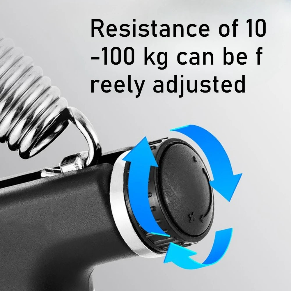 Adjustable Hand Grip Strengthener (10-100kg) – Forearm & Wrist Trainer with Rep Counter