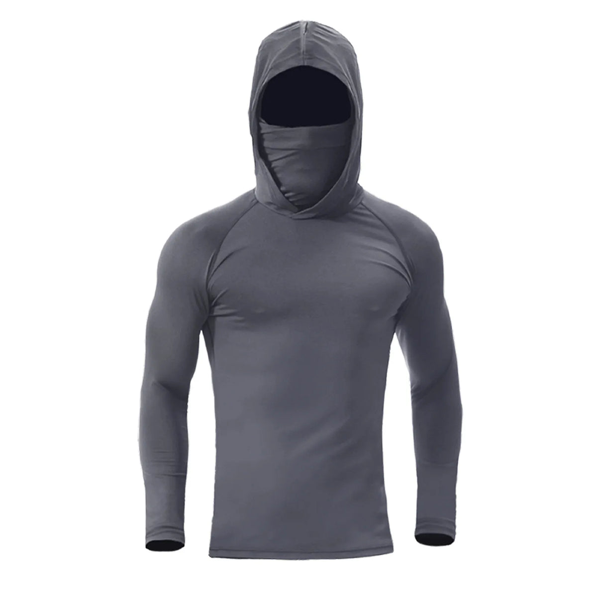 Men's UPF 50+ Sun Protection Hoodie with Built-In Face Mask – Long Sleeve Fishing & Outdoor Top