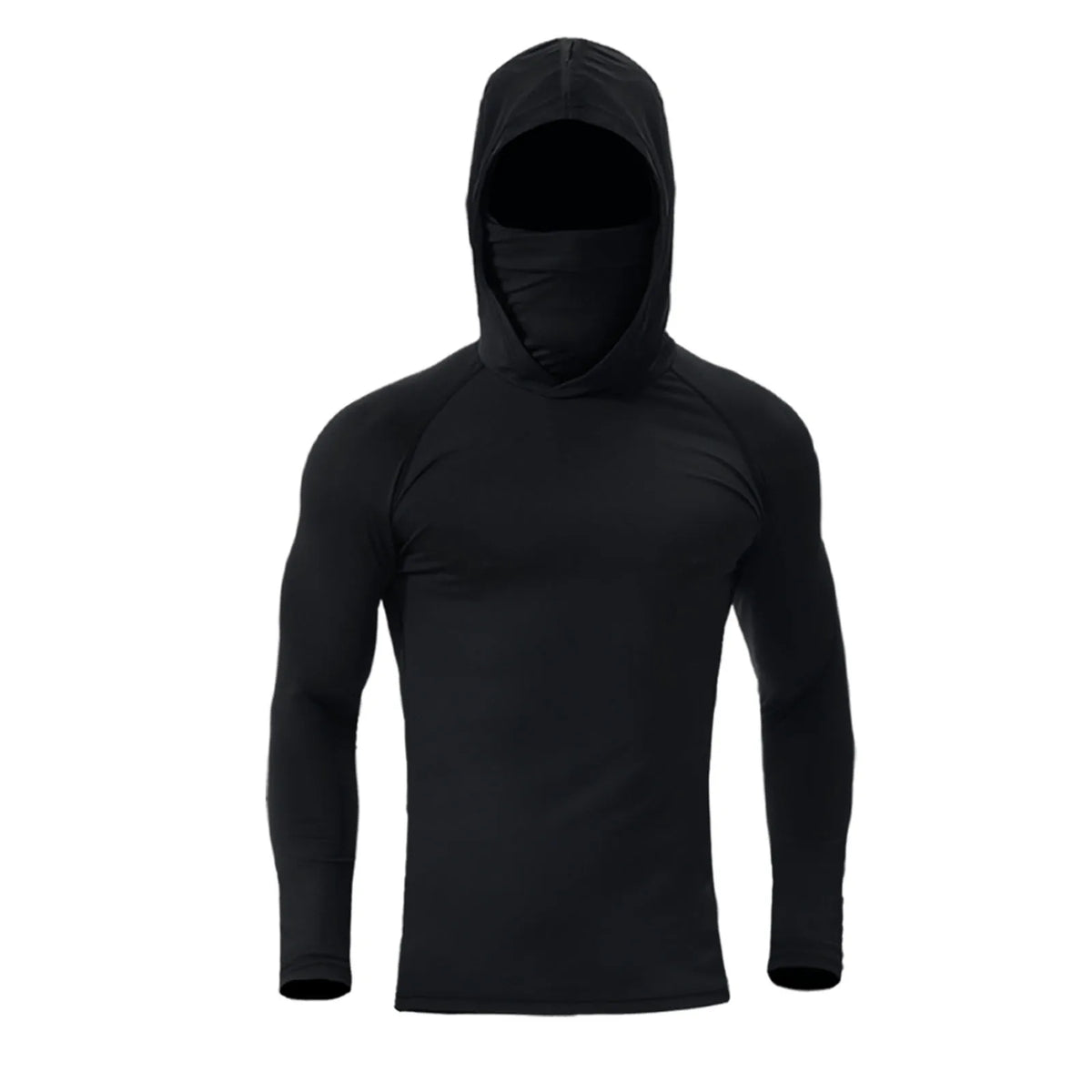 Men's UPF 50+ Sun Protection Hoodie with Built-In Face Mask – Long Sleeve Fishing & Outdoor Top