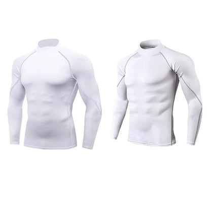 2-Pack Men’s Compression Shirts – Long Sleeve Quick-Dry Gym & Running Tops