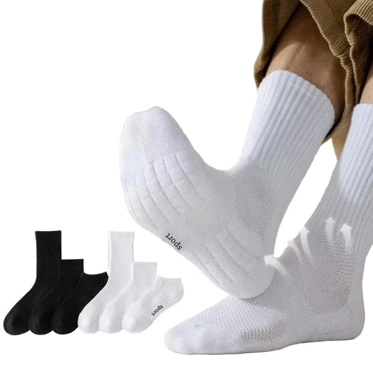 Men's Thick Bottom Sweat Absorbing and Breathable Sports Socks with Bottom Cushion for Running Professional Sports Men's Socks