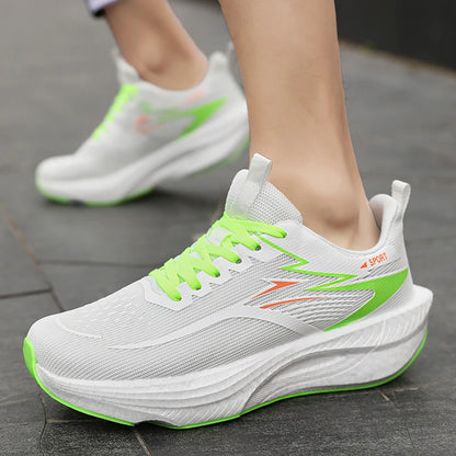 Carbon Plate Running Trainers – Lightweight, Breathable Air Cushion Sneakers (Unisex)
