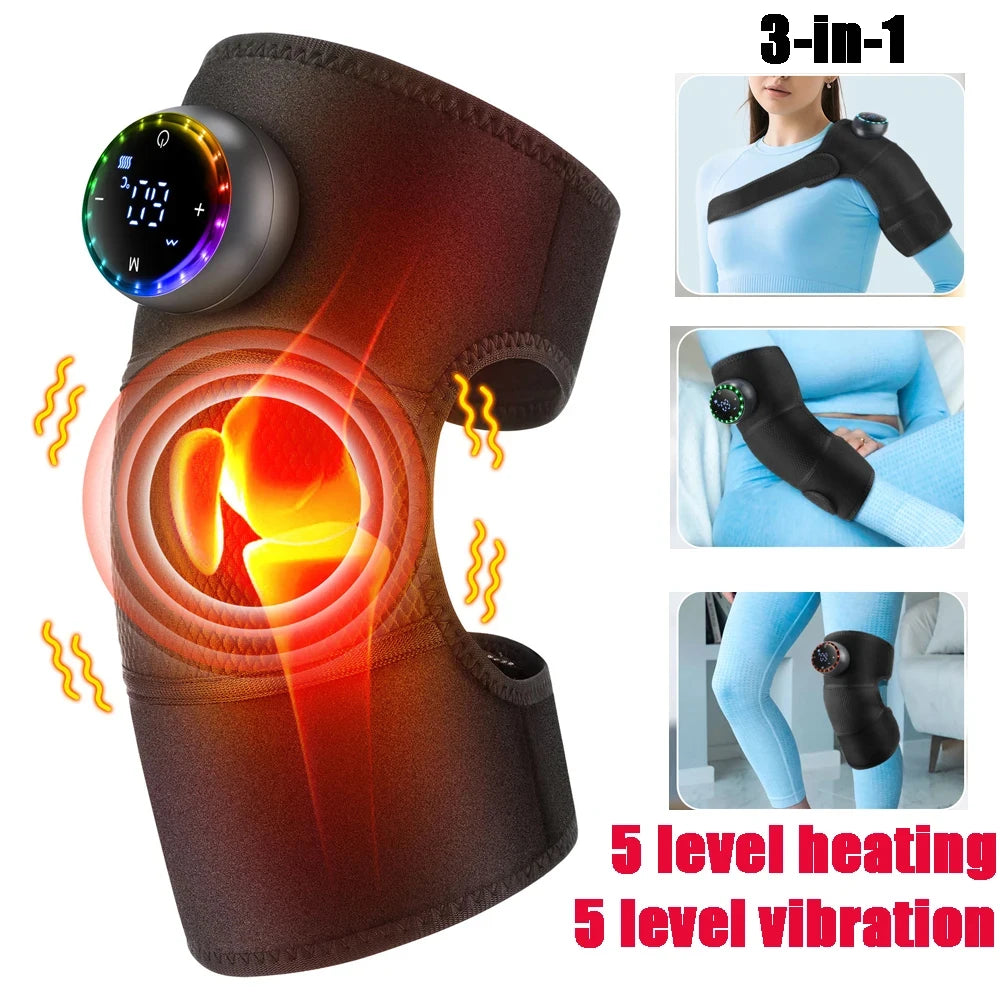 Rechargeable Heated Knee Massager with Vibration | Knee, Elbow & Shoulder