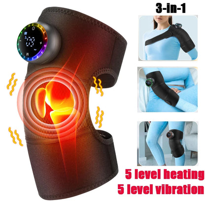 Rechargeable Heated Knee Massager with Vibration | Knee, Elbow & Shoulder