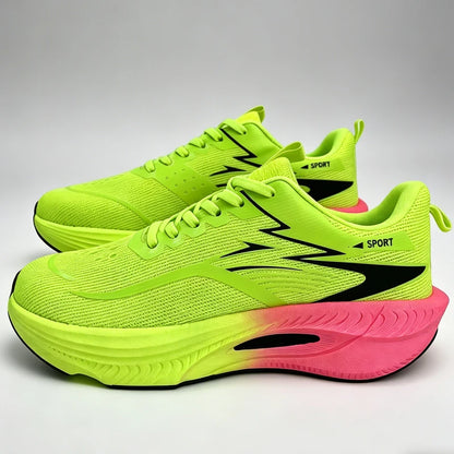 Carbon Plate Running Trainers – Lightweight, Breathable Air Cushion Sneakers (Unisex)