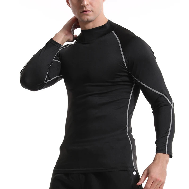 2-Pack Men’s Compression Shirts – Long Sleeve Quick-Dry Gym & Running Tops