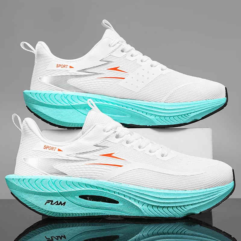Carbon Plate Running Trainers – Lightweight, Breathable Air Cushion Sneakers (Unisex)