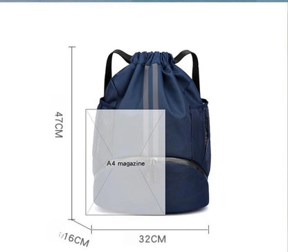 Drawstring Sports Backpack with Wet & Dry Storage | Gym & Swim