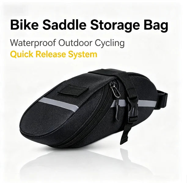 Waterproof Bike Seat Bag – Under-Saddle Storage with Reflective Strip