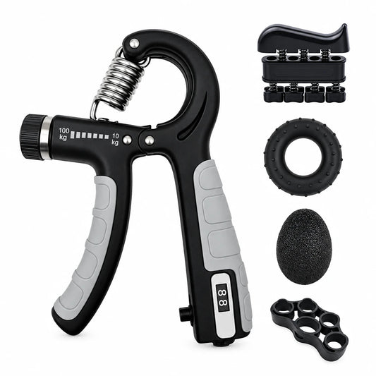 Adjustable Hand Grip Strengthener (10-100kg) – Forearm & Wrist Trainer with Rep Counter
