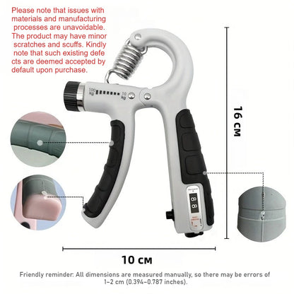 Adjustable Hand Grip Strengthener (10-100kg) – Forearm & Wrist Trainer with Rep Counter