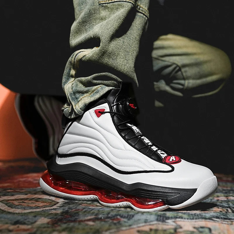 Men's Basketball Shoes Breathable Cushioning Non-Slip Wearable Runing Shoes Gym Training Athletic Basketball Sneakers for Women