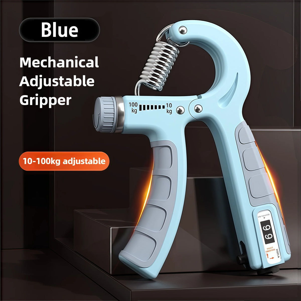 Adjustable Hand Grip Strengthener (10-100kg) – Forearm & Wrist Trainer with Rep Counter