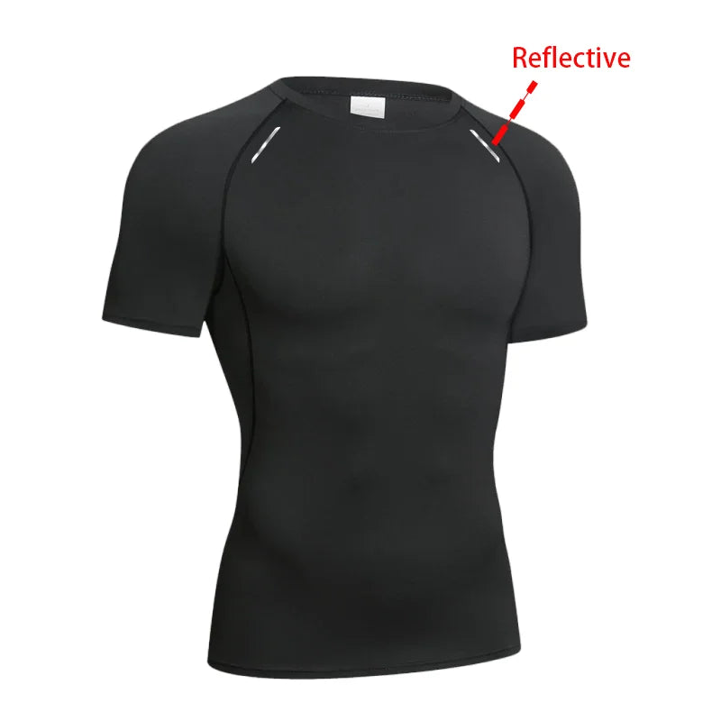 Men’s Reflective Compression T-Shirt – Quick-Dry Performance Fit