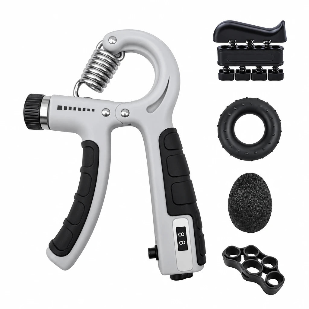 Adjustable Hand Grip Strengthener (10-100kg) – Forearm & Wrist Trainer with Rep Counter