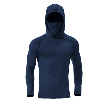 Men's UPF 50+ Sun Protection Hoodie with Built-In Face Mask – Long Sleeve Fishing & Outdoor Top