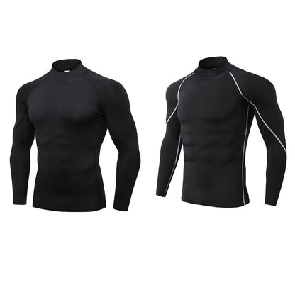 2-Pack Men’s Compression Shirts – Long Sleeve Quick-Dry Gym & Running Tops