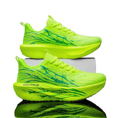 Carbon Plate Performance Running Trainers – Lace-Up, Breathable & Lightweight (Unisex)