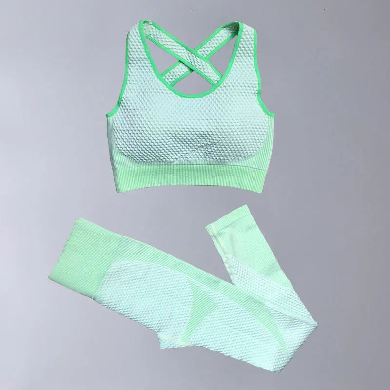 Women's 3-Piece Gym & Yoga Set – High-Waisted Leggings, Sports Bra & Zip Top