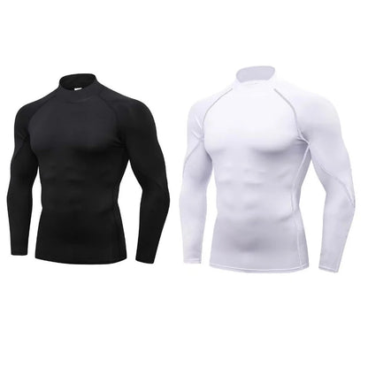 2-Pack Men’s Compression Shirts – Long Sleeve Quick-Dry Gym & Running Tops