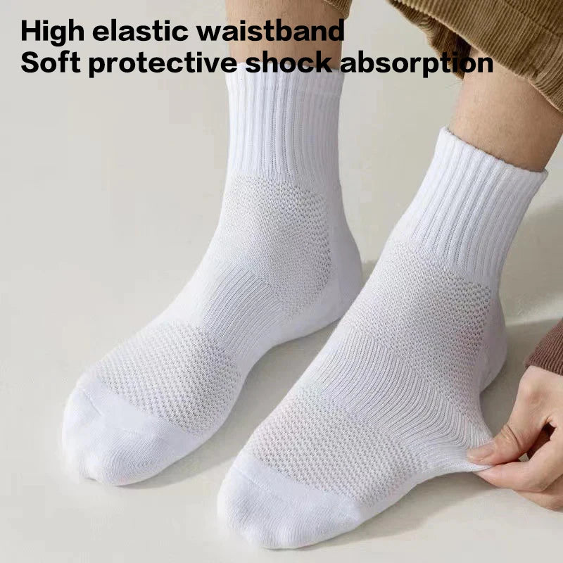 Men's Thick Bottom Sweat Absorbing and Breathable Sports Socks with Bottom Cushion for Running Professional Sports Men's Socks