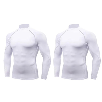2-Pack Men’s Compression Shirts – Long Sleeve Quick-Dry Gym & Running Tops