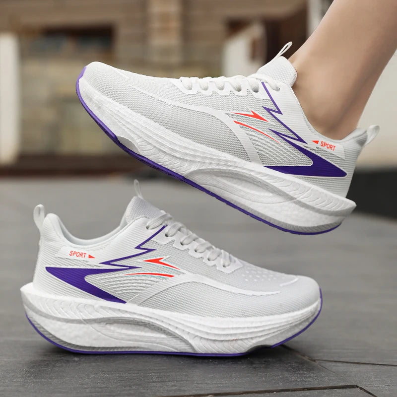 Carbon Plate Running Trainers – Lightweight, Breathable Air Cushion Sneakers (Unisex)