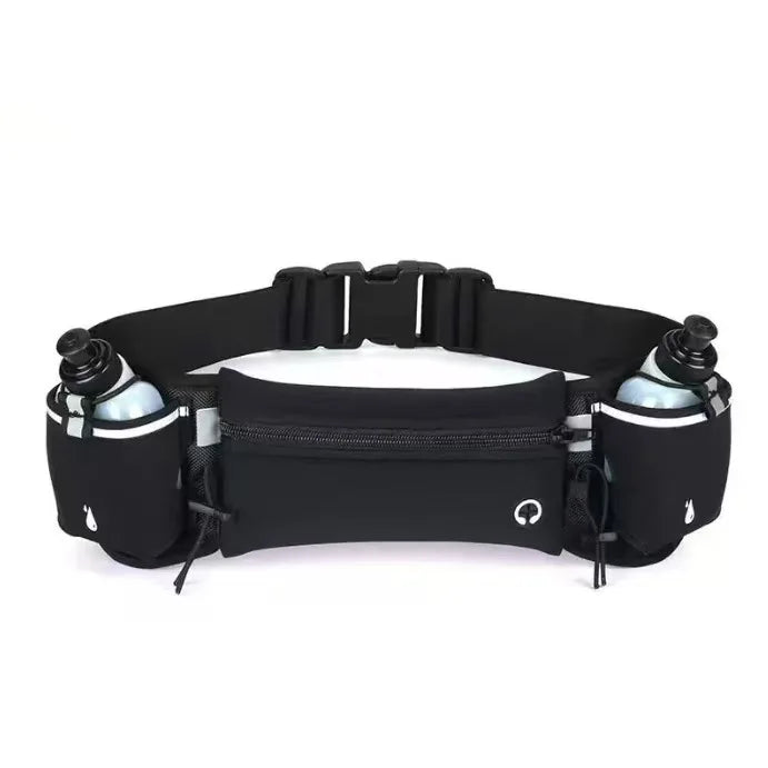 HOMEFISH Man/Woman Marathon Trail Running Waist Pack For Phone Water Bottle Sports Fanny Pack Fitness Dual Pocket Running Belt