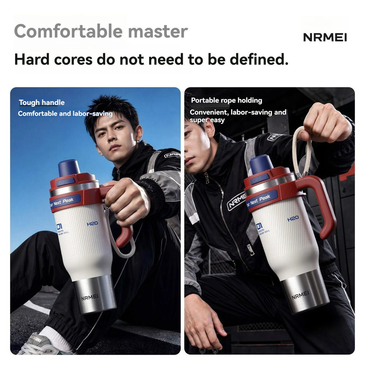 1.25L Insulated Stainless Steel Tumbler with Straw & Handle