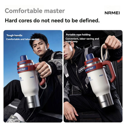 1.25L Insulated Stainless Steel Tumbler with Straw & Handle