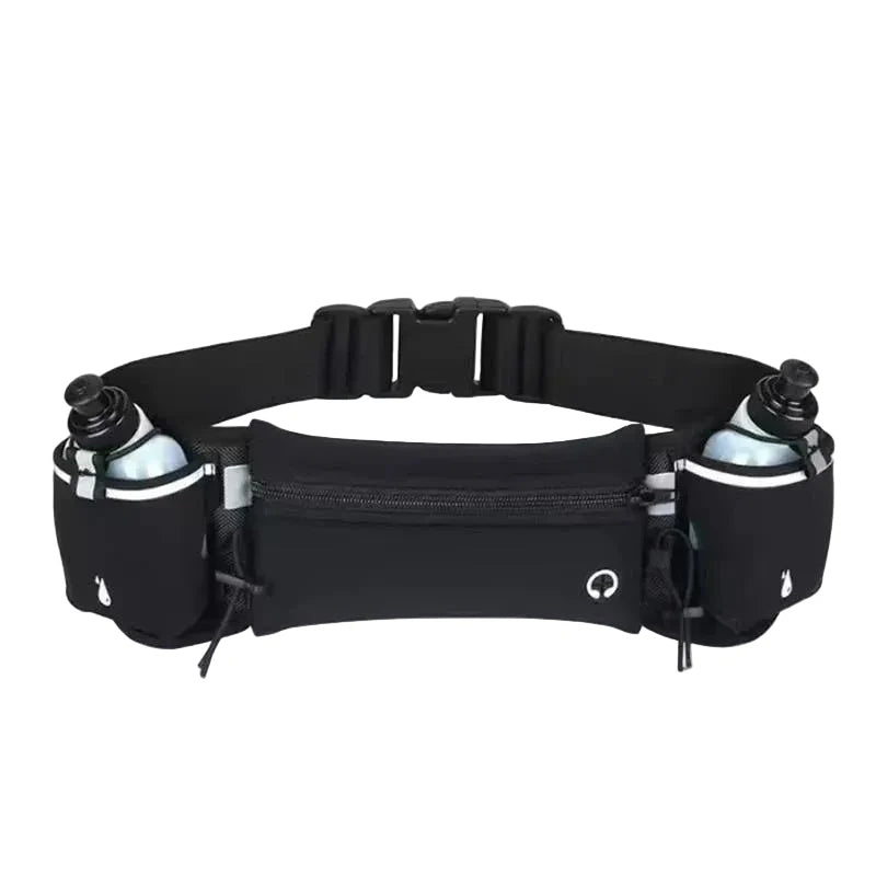 HOMEFISH Man/Woman Marathon Trail Running Waist Pack For Phone Water Bottle Sports Fanny Pack Fitness Dual Pocket Running Belt
