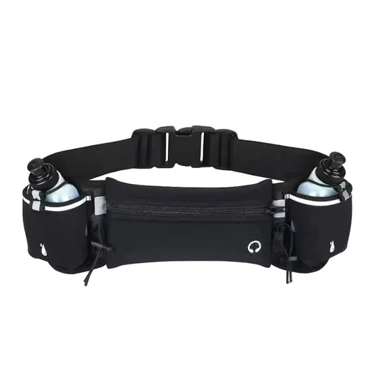 HOMEFISH Man/Woman Marathon Trail Running Waist Pack For Phone Water Bottle Sports Fanny Pack Fitness Dual Pocket Running Belt