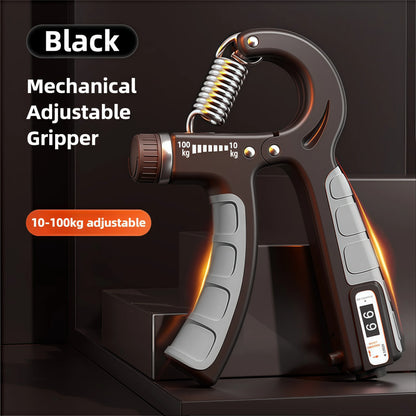 Adjustable Hand Grip Strengthener (10-100kg) – Forearm & Wrist Trainer with Rep Counter